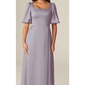 AW BRIDAL SZ 2 XS purple haze Etta satin formal bridesmaid maxi dress B116